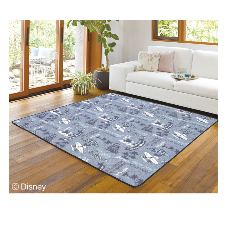 楽天市場 接触冷感 ラグ 約 2畳 185 185cm ミッキー サーフ 洗える センターラグ ネイビー ブラウン 人気 キャラクター 接触冷感ラグ 2帖 涼しい ディズニー 子供 部屋 大人 ひんやり 四季物屋