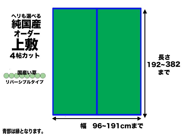 楽天市場 サイズオーダー ござ 縁オーダー 4畳サイズのフリーカット 飛鳥 幅96 191 長さ287 3cm 畳と同じ織り方の糸引織 い草上敷 薄縁 うすべり 自社製造 産地直送 送料無料 10p03dec16 ｉｇｕｓａｗｏｒｌｄ