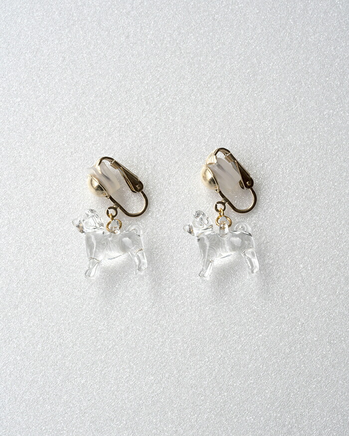 展示品限り イヤリング チワワ GF HARIO Lampwork Factory (ハリオランプワークファクトリー)|ihana design