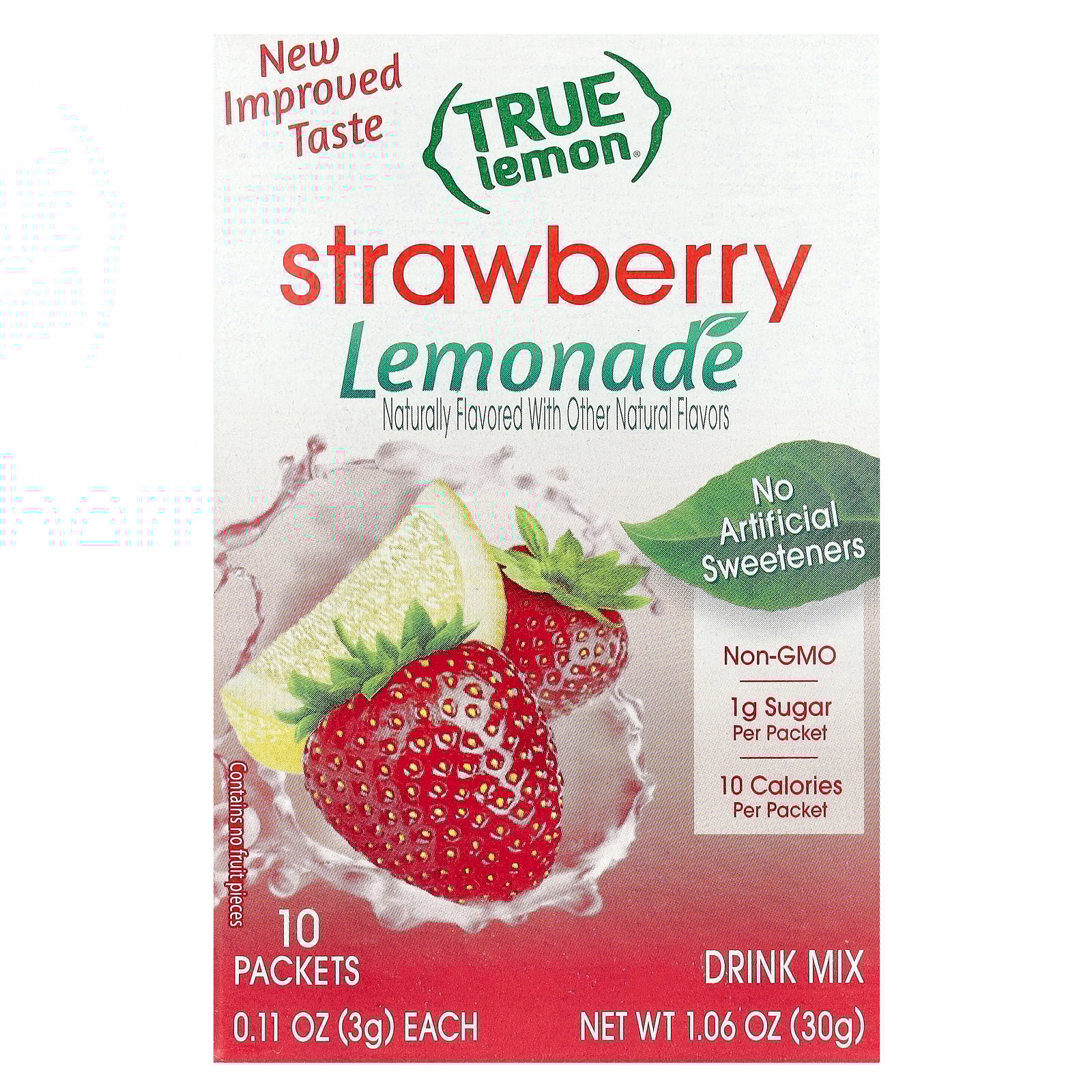True Citrus トゥルーレモン レモネード 【 iHerb アイハーブ 公式 】 トゥルーシトラス ドリンクミックス 10カロリー ストロベリー 30g画像