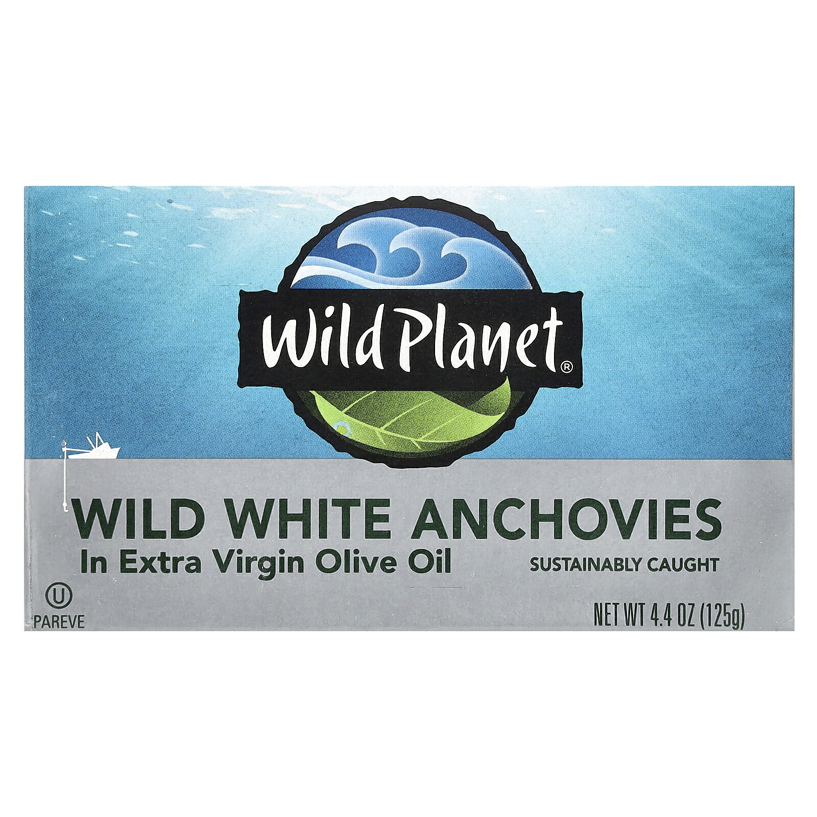 【POINT20倍★7/4 20:00〜7/11 1:59】Wild Planet ホワイト アンチョビ 缶詰 【 iHerb アイハーブ 公式 】 ワイルドプラネット 天然 カタクチイワシ エキストラバージン オリーブオイル 125g画像