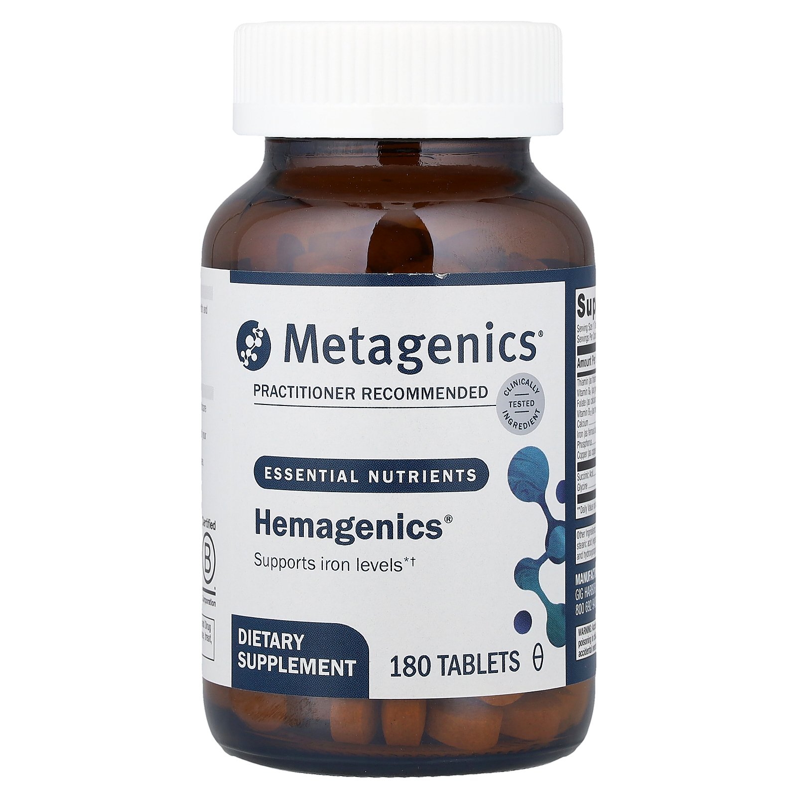 【15%OFFクーポン★4/14 20:00~4/20 23:59】Metagenics ヘマジェニックス 【 iHerb アイハーブ 公式 】 メタジェニックス Hemagenics 鉄分 鉄 チアミン ビタミンB6 ビタミンB12 コハク酸 グリシン 葉酸 ミネラル サプリメント サプリ タブレット 180粒