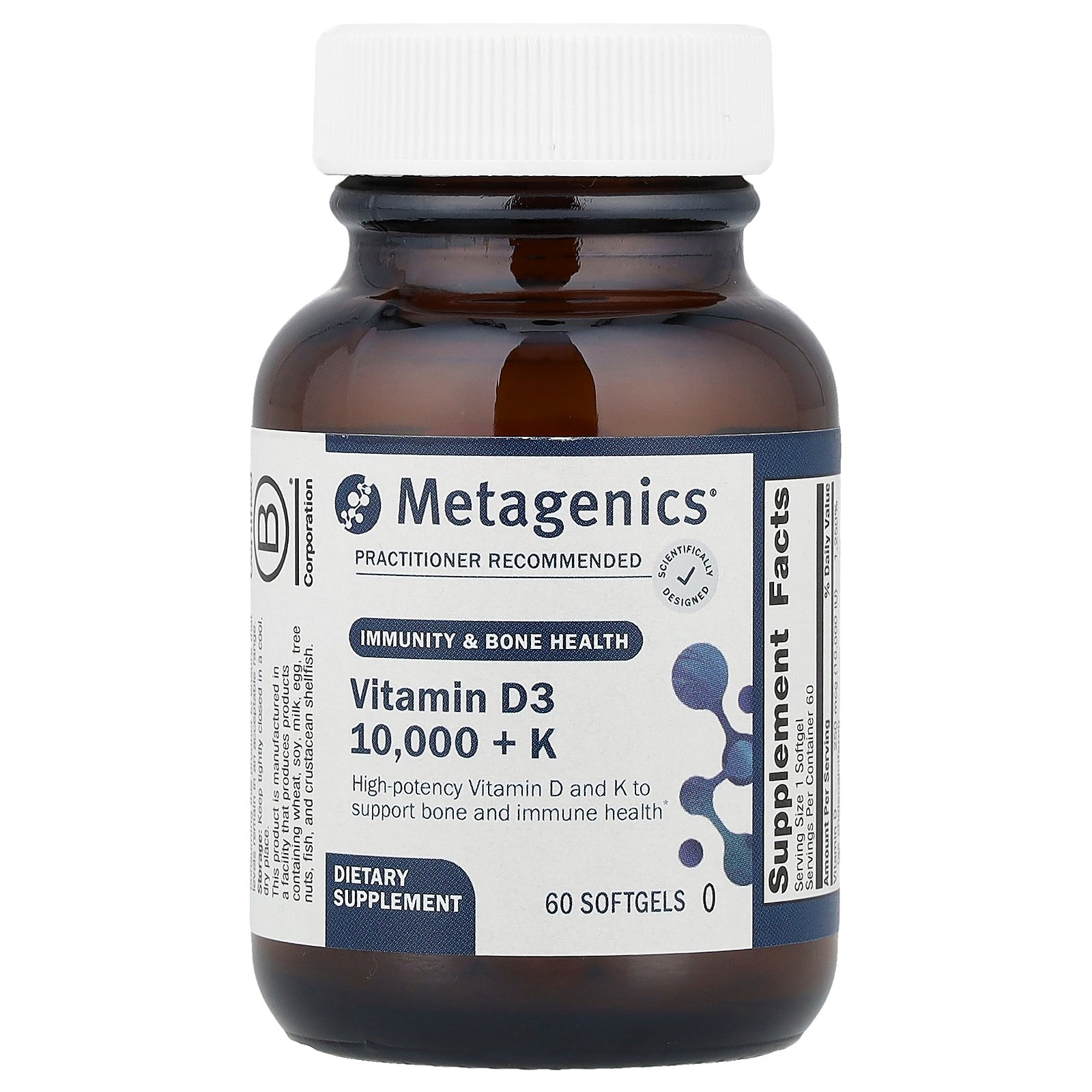 【15%OFFクーポン★4/14 20:00~4/20 23:59】Metagenics D3 10,000 + K 【 iHerb アイハーブ 公式 】 メタジェニックス ビタミンD ビタミンD3 ビタミンK ビタミンK2 メナキノン ビタミン類 ビタミンサプリ サプリ ソフトジェル 10,000IU 250mcg 60粒