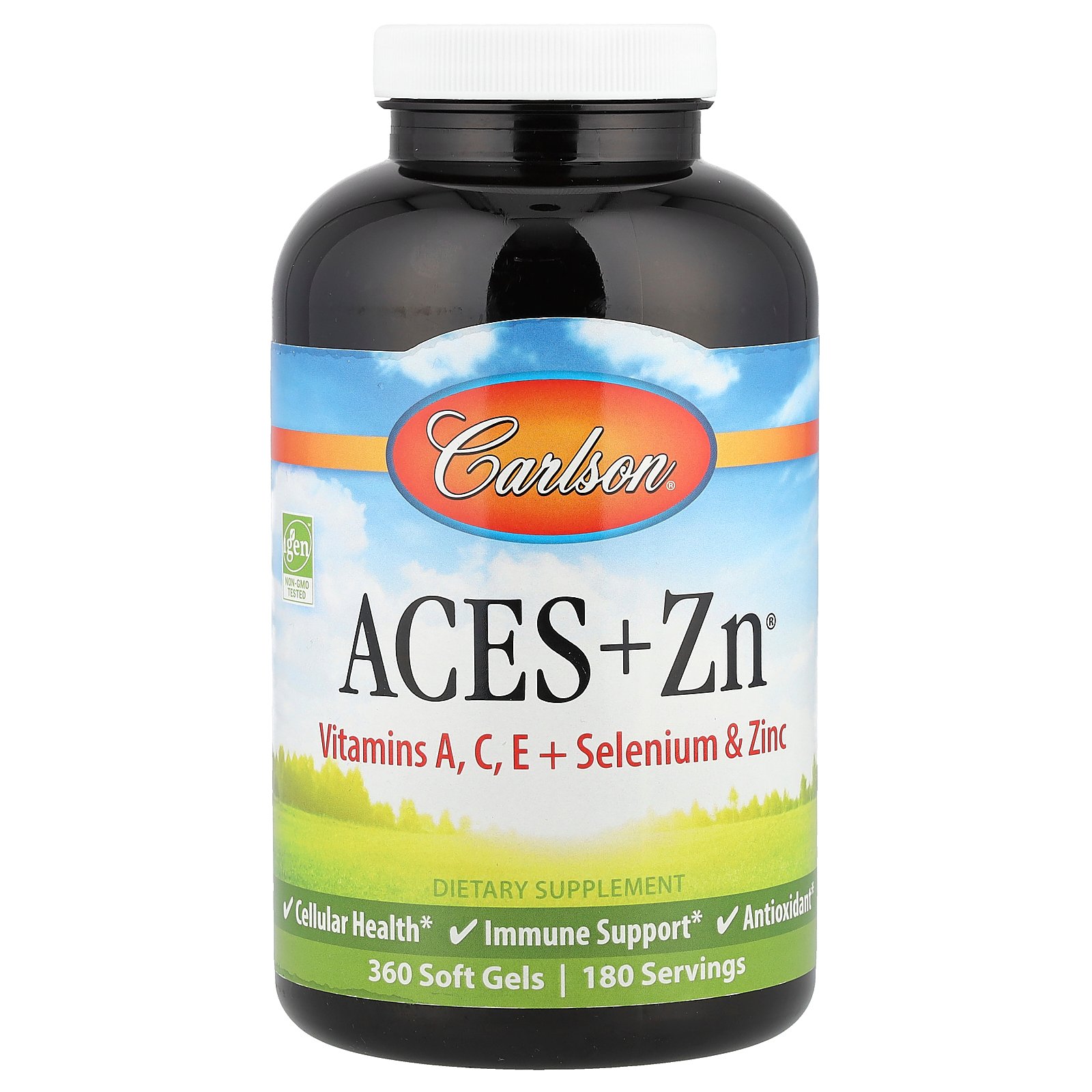【15%OFFクーポン★4/14 20:00~4/20 23:59】Carlson Aces + Zn 【 iHerb アイハーブ 公式 】 カールソン エース + 亜鉛 ビタミン A C E カルシウム セレン カールソンラボ サプリメント サプリ ソフトジェル 360粒