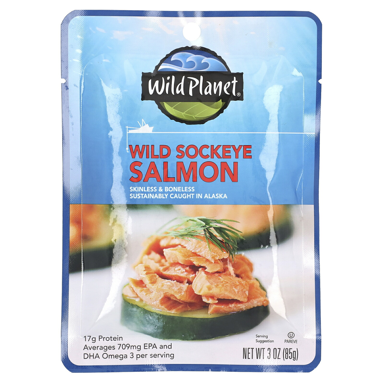 【POINT20倍★7/4 20:00〜7/11 1:59】Wild Planet 紅鮭 パウチ 【 iHerb アイハーブ 公式 】 ワイルドプラネット 天然 サーモン ベニザケ 皮・骨なし 85g画像
