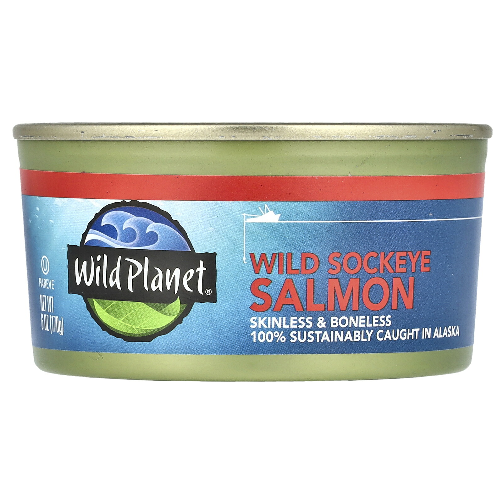 【POINT20倍★7/4 20:00〜7/11 1:59】Wild Planet 紅鮭 缶詰 【 iHerb アイハーブ 公式 】 ワイルドプラネット 天然 サーモン ベニザケ 皮・骨なし 170g画像