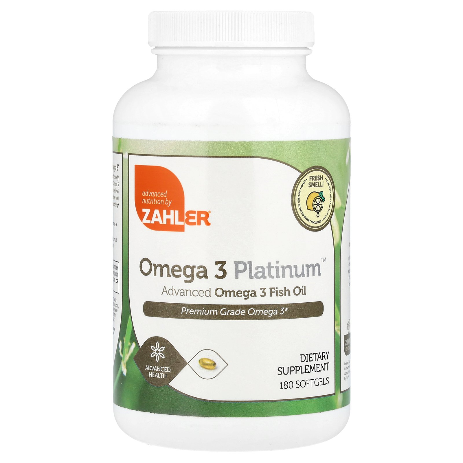 【15%OFFクーポン★7/19 20:00~7/26 01:59】Zahler オメガ3 プラチナ 【 iHerb アイハーブ 公式 】 ザーラー 改良 フィッシュオイル DHA EPA ビタミン類 ビタミンサプリ サプリメント サプリ 栄養補助食品 ソフトジェル 1,000mg 180粒｜iHerb