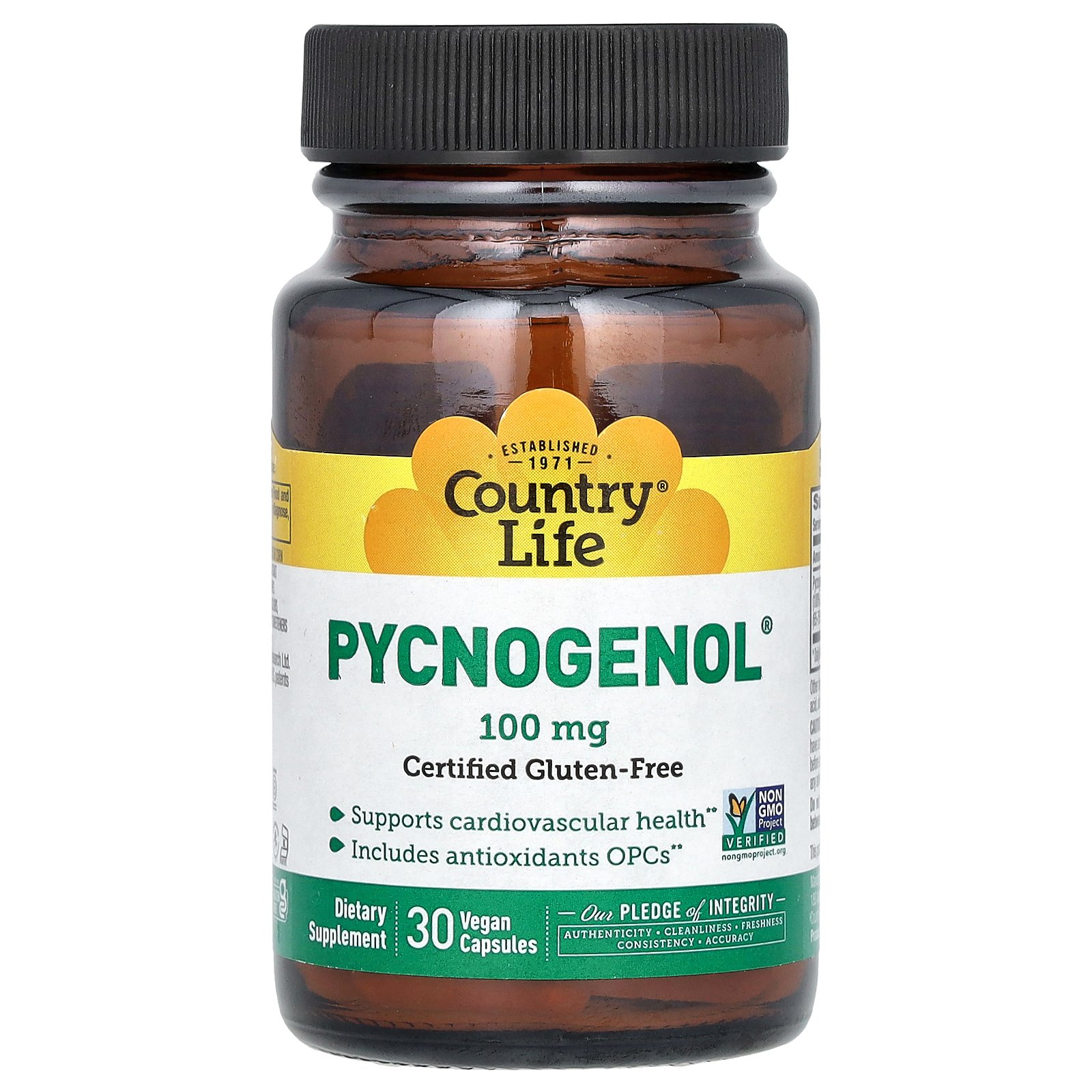 Country Life ピクノジェノール 【 iHerb アイハーブ 公式 】 カントリーライフ Pycnogenol フランス海岸松樹皮 エキス プロシアニジン OPC サプリメント サプリ ヴィーガンカプセル 100mg 30粒