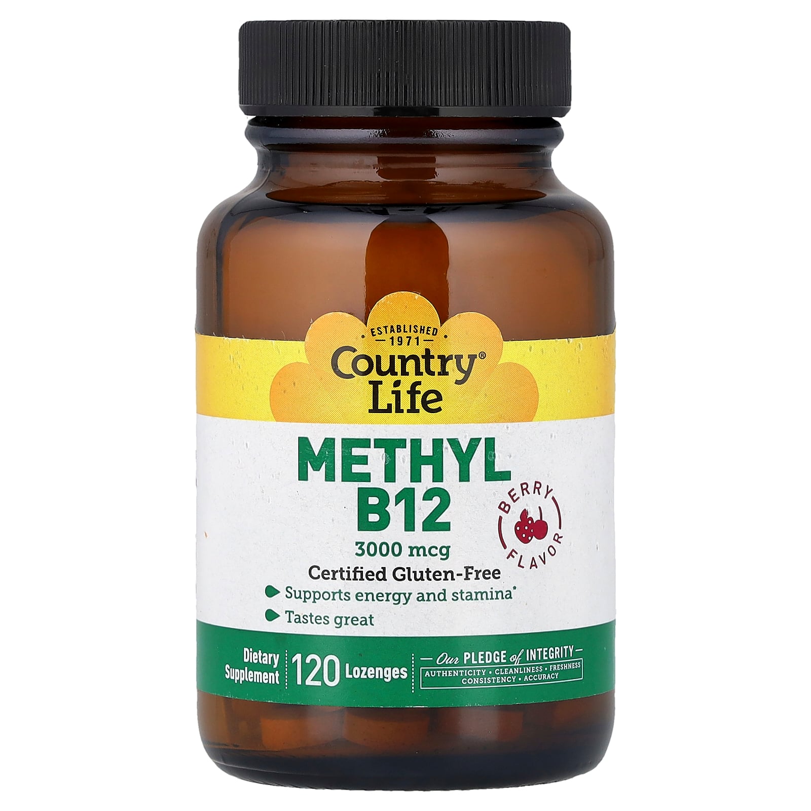 【15%OFFクーポン★4/14 20:00~4/20 23:59】Country Life メチル B12 【 iHerb アイハーブ 公式 】 カントリーライフ ビタミンB12 ビタミンB ビタミン B ビタミン類 メチルコバラミン ビタミンC 葉酸 サプリ ロゼンジ トローチ 3,000mcg ベリー味 120粒