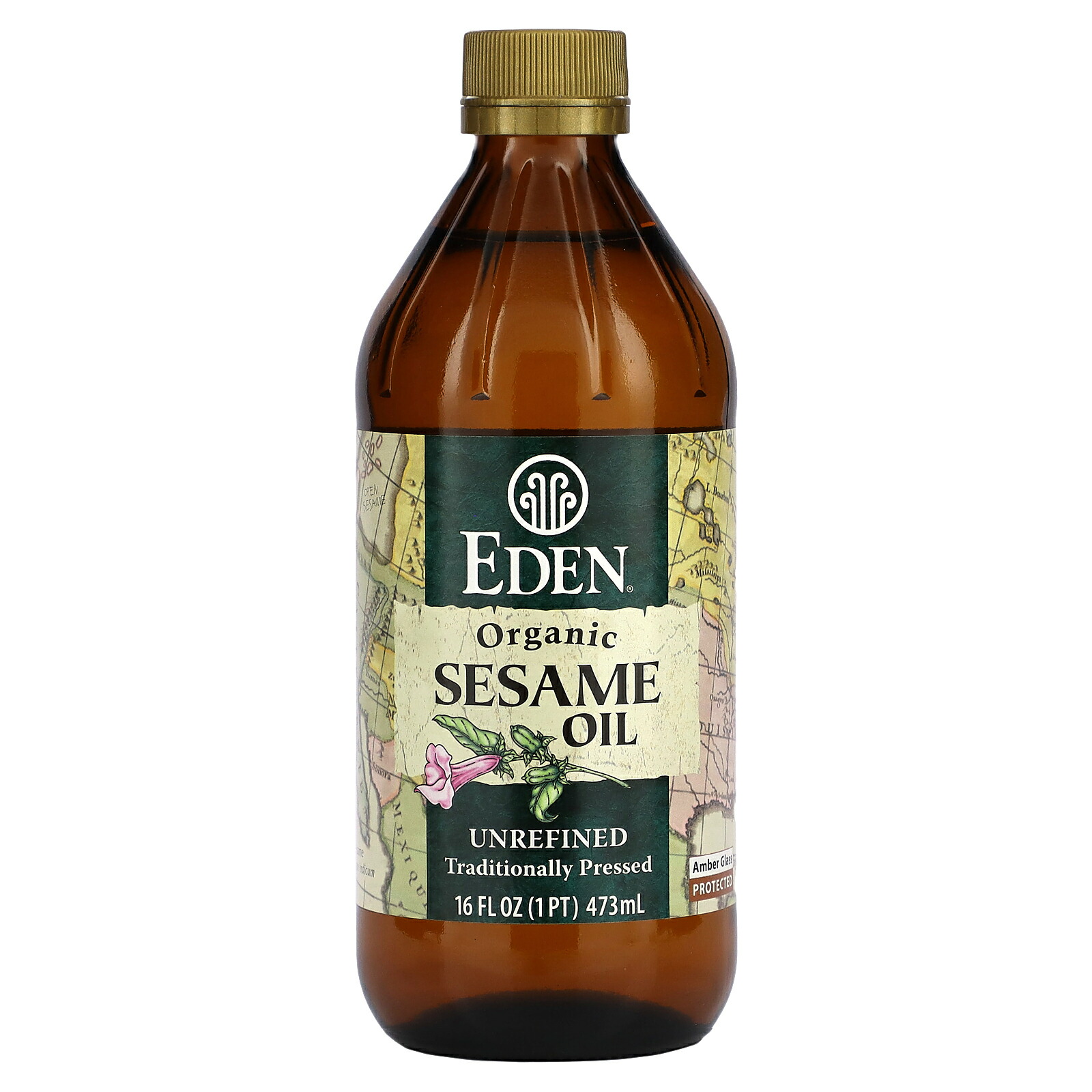 Eden Foods オーガニック セサミオイル 【 iHerb アイハーブ 公式 】 エデンフーズ 有機ごま油 未精製 ゴマ 胡麻 473ml画像