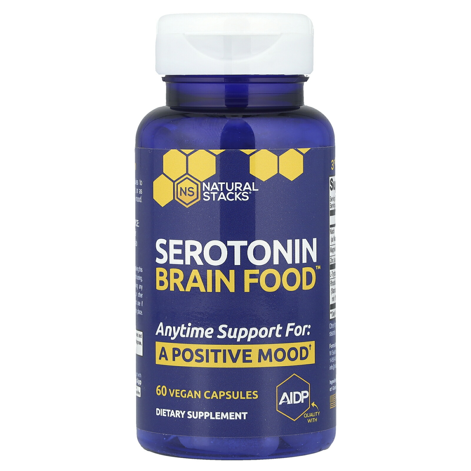 【15%OFFクーポン★4/14 20:00~4/20 23:59】Natural Stacks セロトニン ブレインフード 【 iHerb アイハーブ 公式 】 ナチュラルスタックス Brain Food マグネシウム 亜鉛 トリプトファン ロディオラ イワベンケイ サプリメント サプリ ベジカプセル 60粒