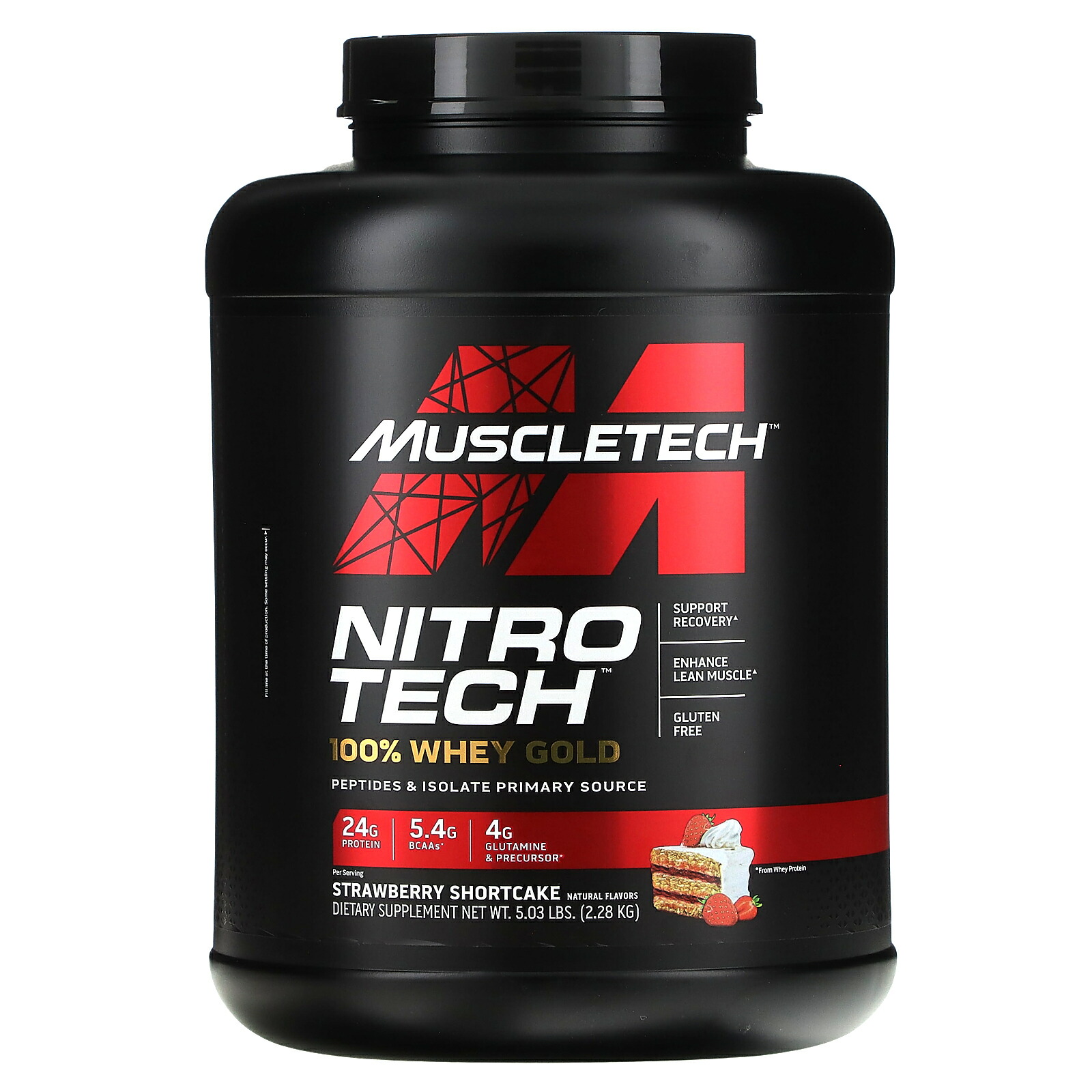 【POINT最大15倍★11/20 0:00~11/27 01:59】Muscletech ニトロテック 100%ホエイゴールド 【 iHerb アイハーブ 公式 】 マッスルテック Nitro Tech ホエイ プロテイン パウダー ホエイタンパク質 粉末 ストロベリー 2.28kg （約77回分）画像