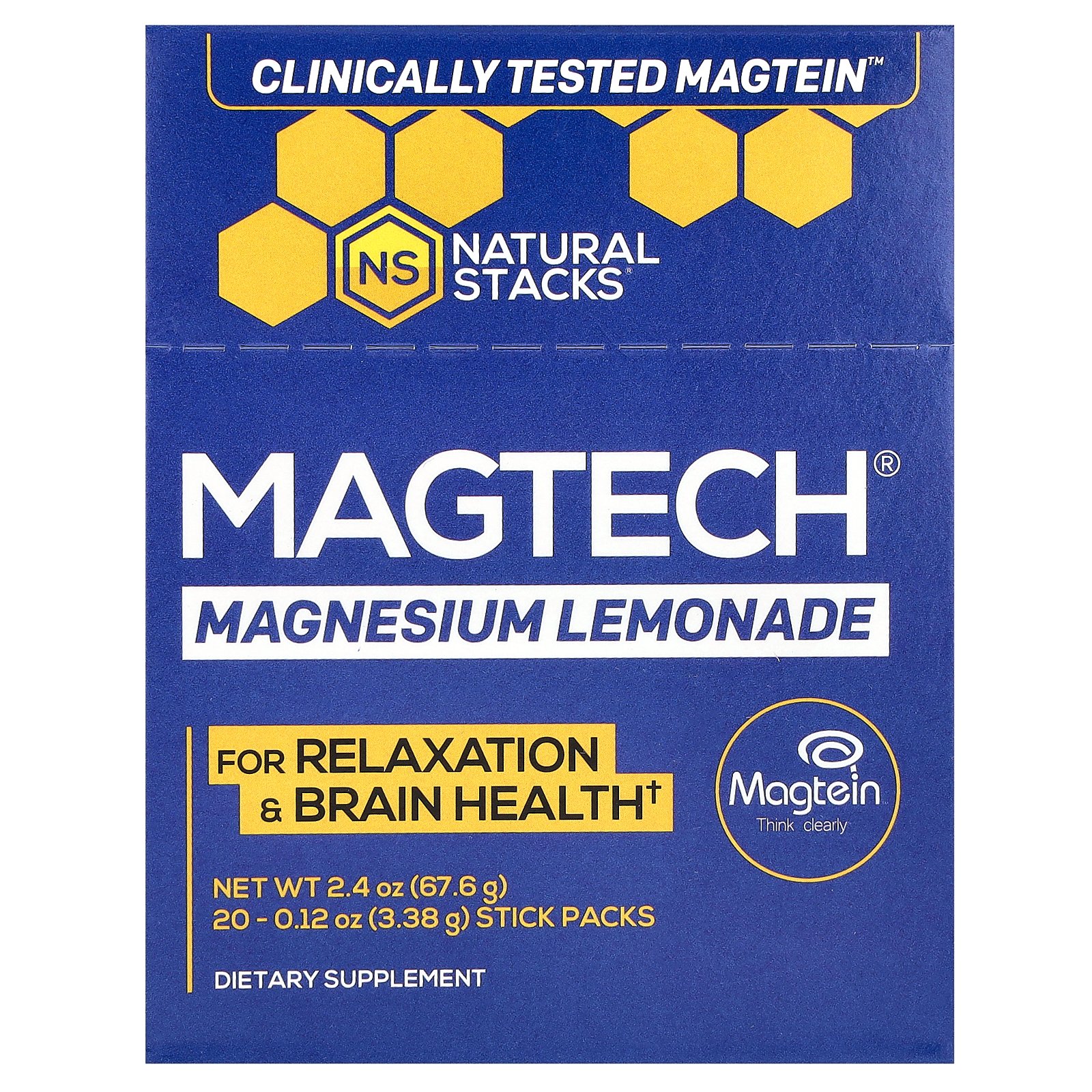 【15%OFFクーポン★4/14 20:00~4/20 23:59】Natural Stacks マグテック マグネシウム ドリンクミックス 【 iHerb アイハーブ 公式 】 ナチュラルスタックス MagTech マグテイン ミネラル サプリ パウダー 粉末 レモネード味 スティック 個包装 各3.23g 20本