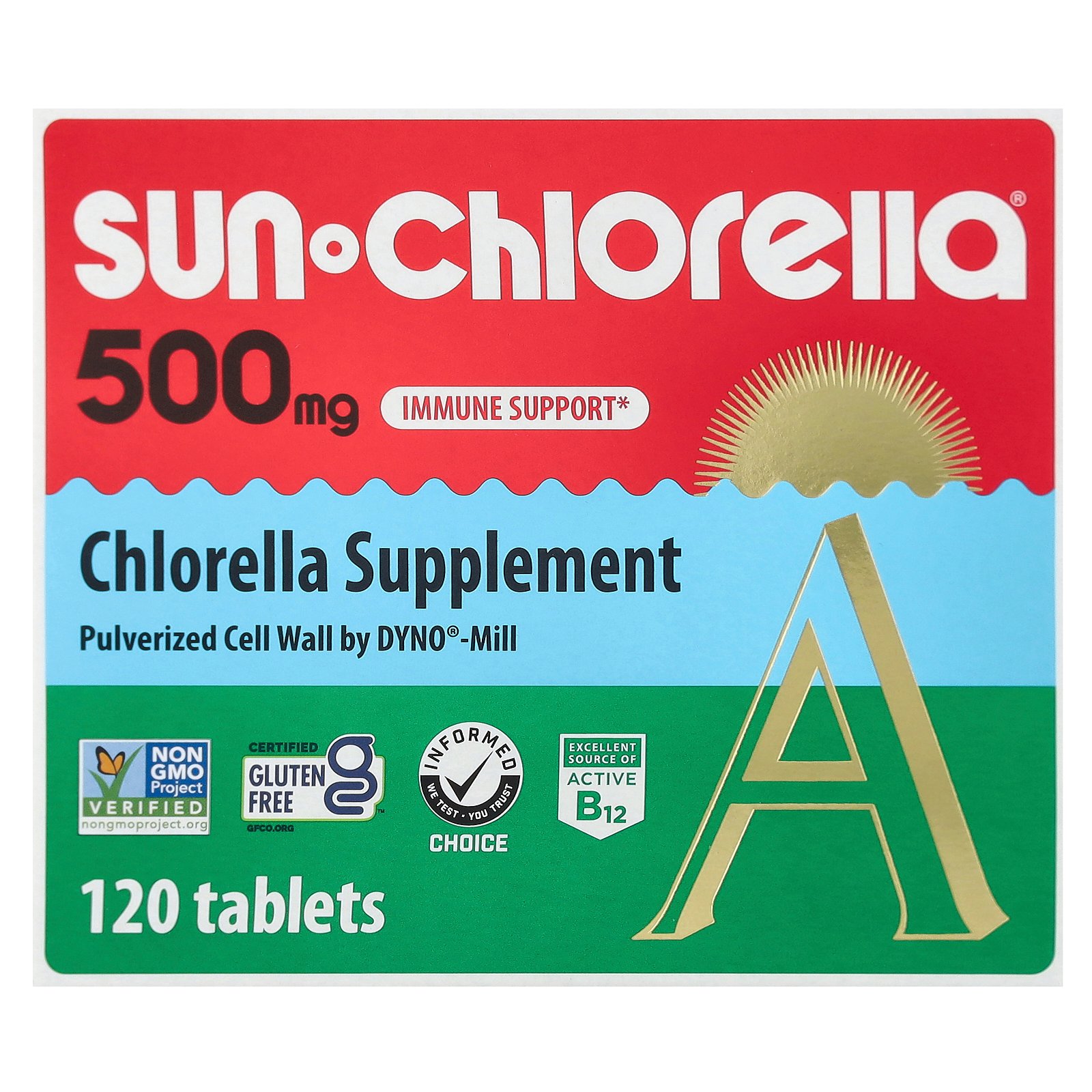 【15%OFFクーポン★4/14 20:00~4/20 23:59】Sun Chlorella サン クロレラ A 【 iHerb アイハーブ 公式 】 サンクロレラ 細胞壁破砕 スーパーフード ビタミンB12 タンパク質 ビタミン ミネラル アミノ酸 葉酸 クロロフィル サプリ タブレット 500mg 120粒