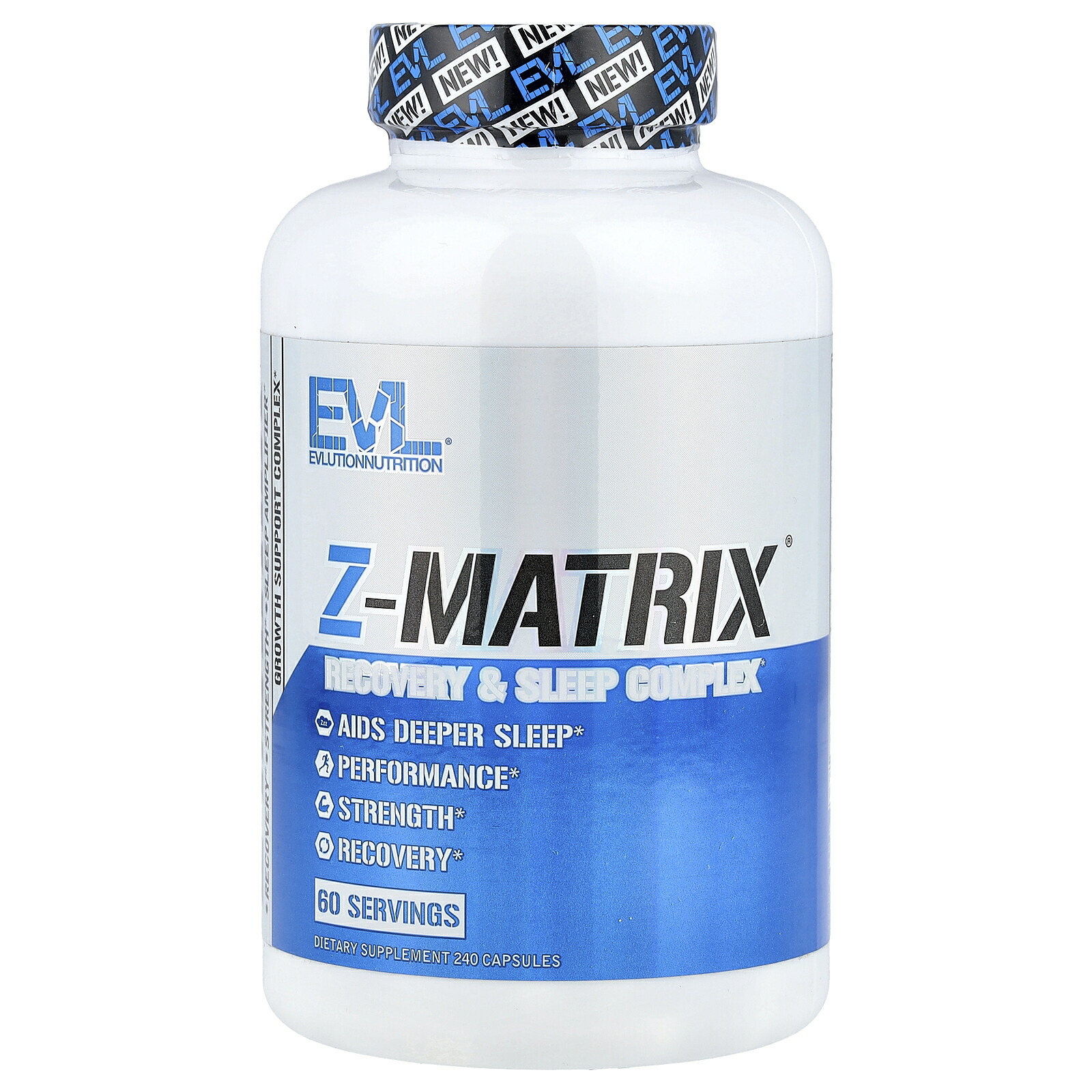 EVLution Nutrition Z-マトリックス 【 iHerb アイハーブ 公式 】 エボリューションニュートリション リカバリー & スリープ コンプレックス マグネシウム テアニン 亜鉛 サプリメント サプリ カプセル 240粒画像