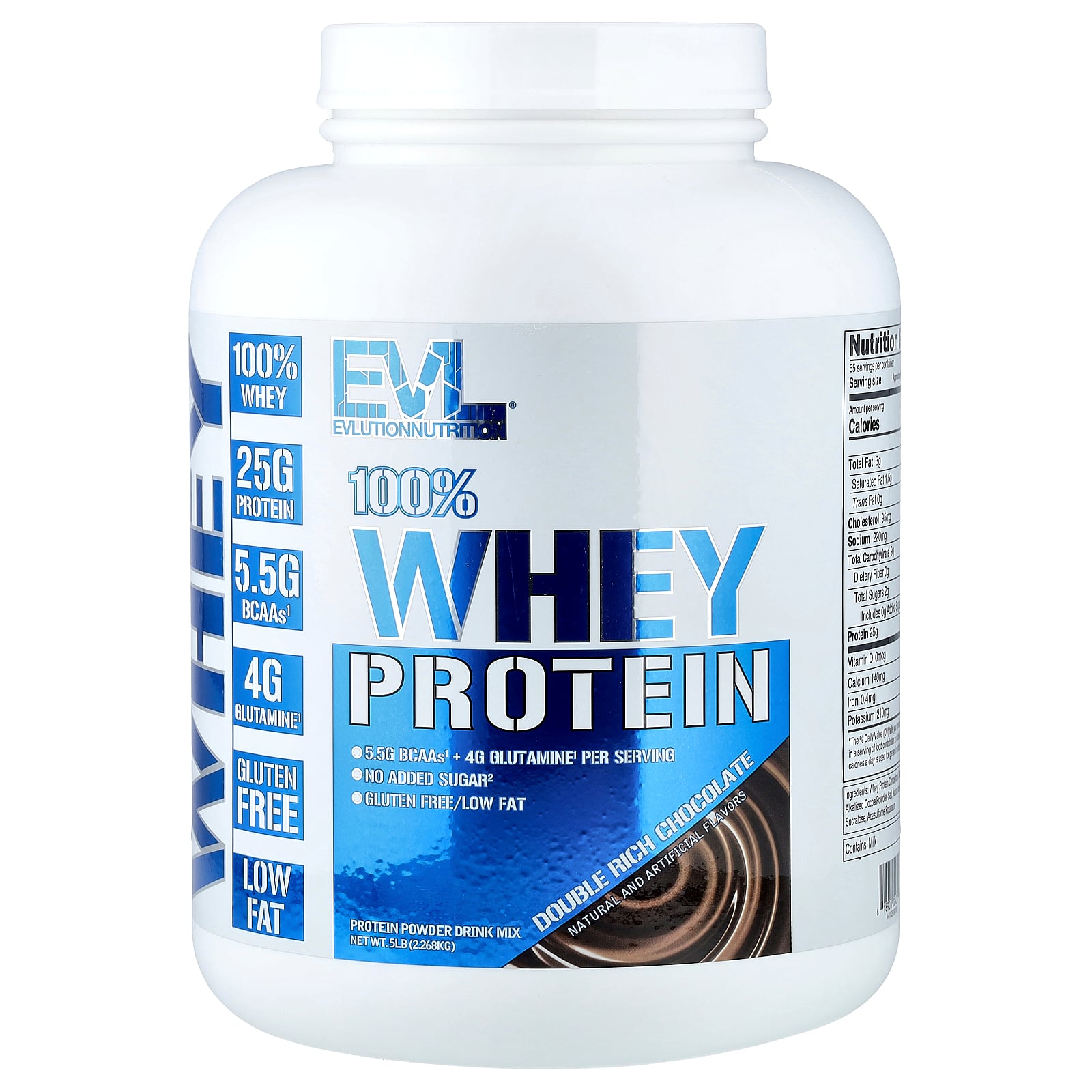 【15%OFFクーポン★7/19 20:00~7/26 01:59】EVLution Nutrition 100% ホエイ プロテイン 【 iHerb アイハーブ 公式 】 エボリューションニュートリション タンパク質 BCAA グルタミン アミノ酸 パウダー 粉末 ダブルリッチチョコレート 2.268kg|iHerb