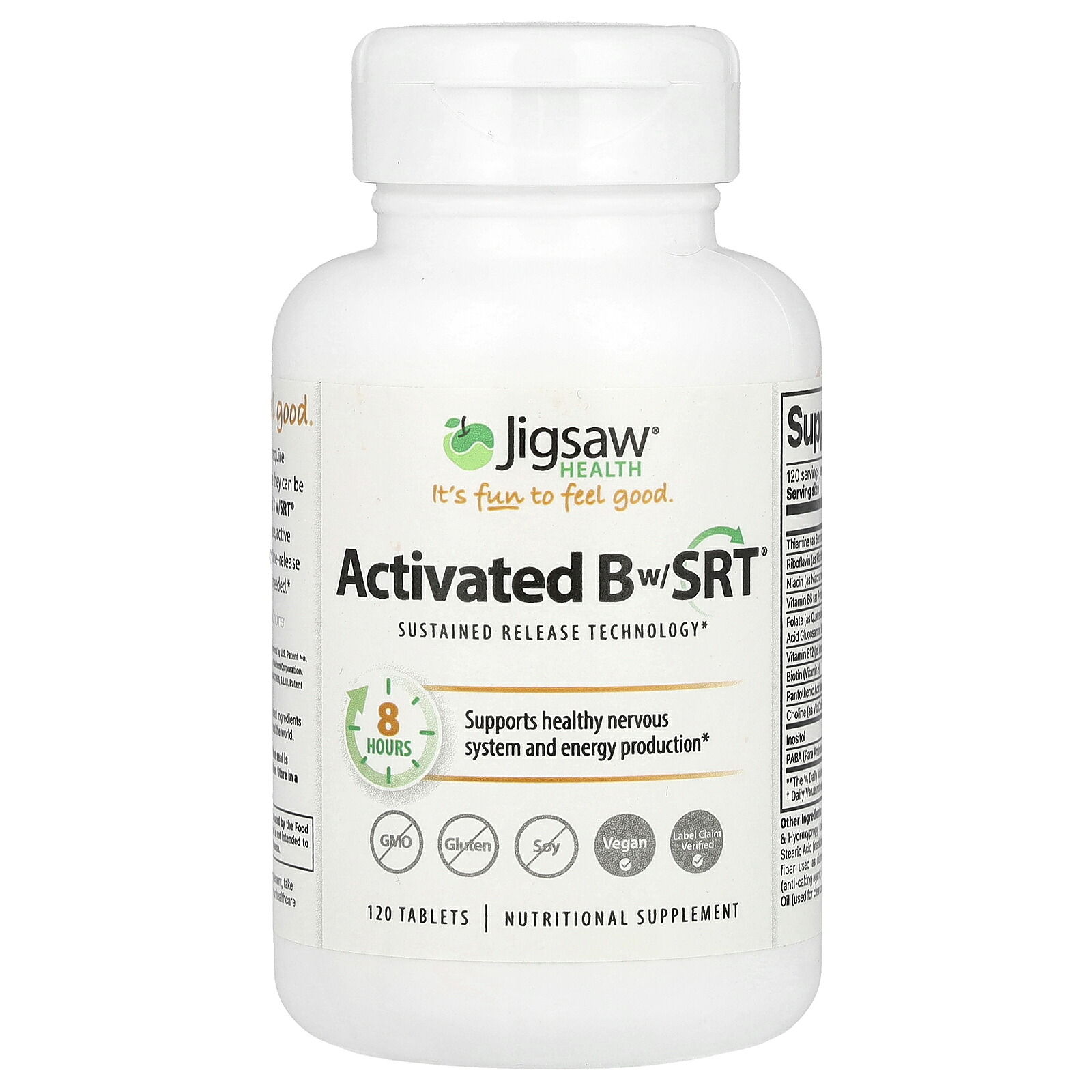 【15%OFFクーポン★4/14 20:00~4/20 23:59】Jigsaw Health 有用型 B w/SRT 【 iHerb アイハーブ 公式 】 ジグソーヘルス ビタミンB ビタミンB群 ビタミン ビタミン類 ビタミンサプリ アクティベーテッド サプリ 持続型 持続放出型 タブレット 120粒