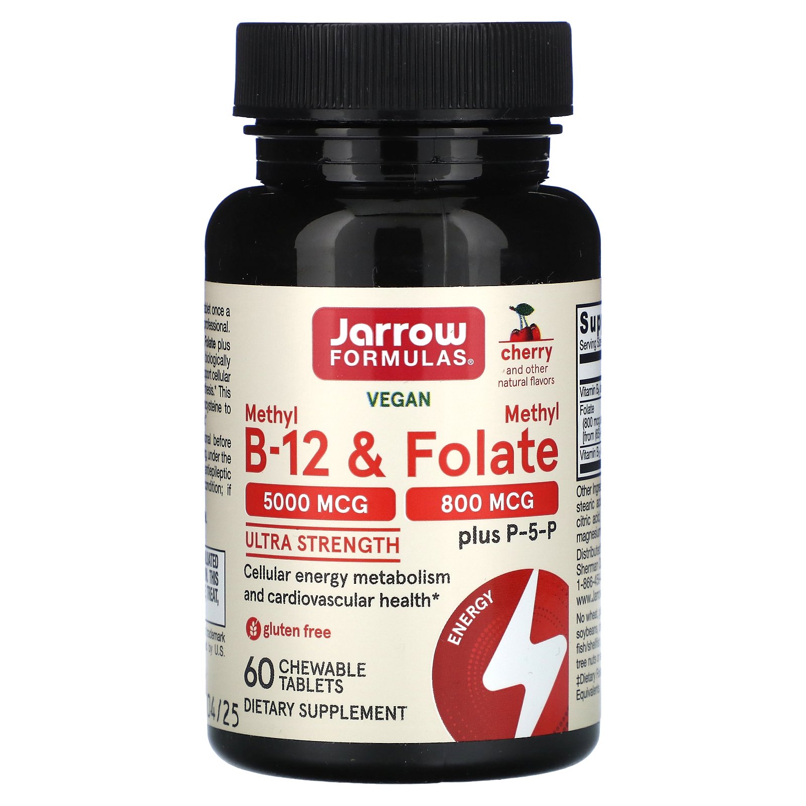 【15%OFFクーポン★4/14 20:00~4/20 23:59】Jarrow Formulas メチルB-12 & メチル葉酸 【 iHerb アイハーブ 公式 】 ジャロウフォーミュラズ B12 葉酸 ビタミンB12 ビタミン B B6 P-5-P サプリ チュアブル タブレット チェリー味 5,000mcg/800mcg 60粒