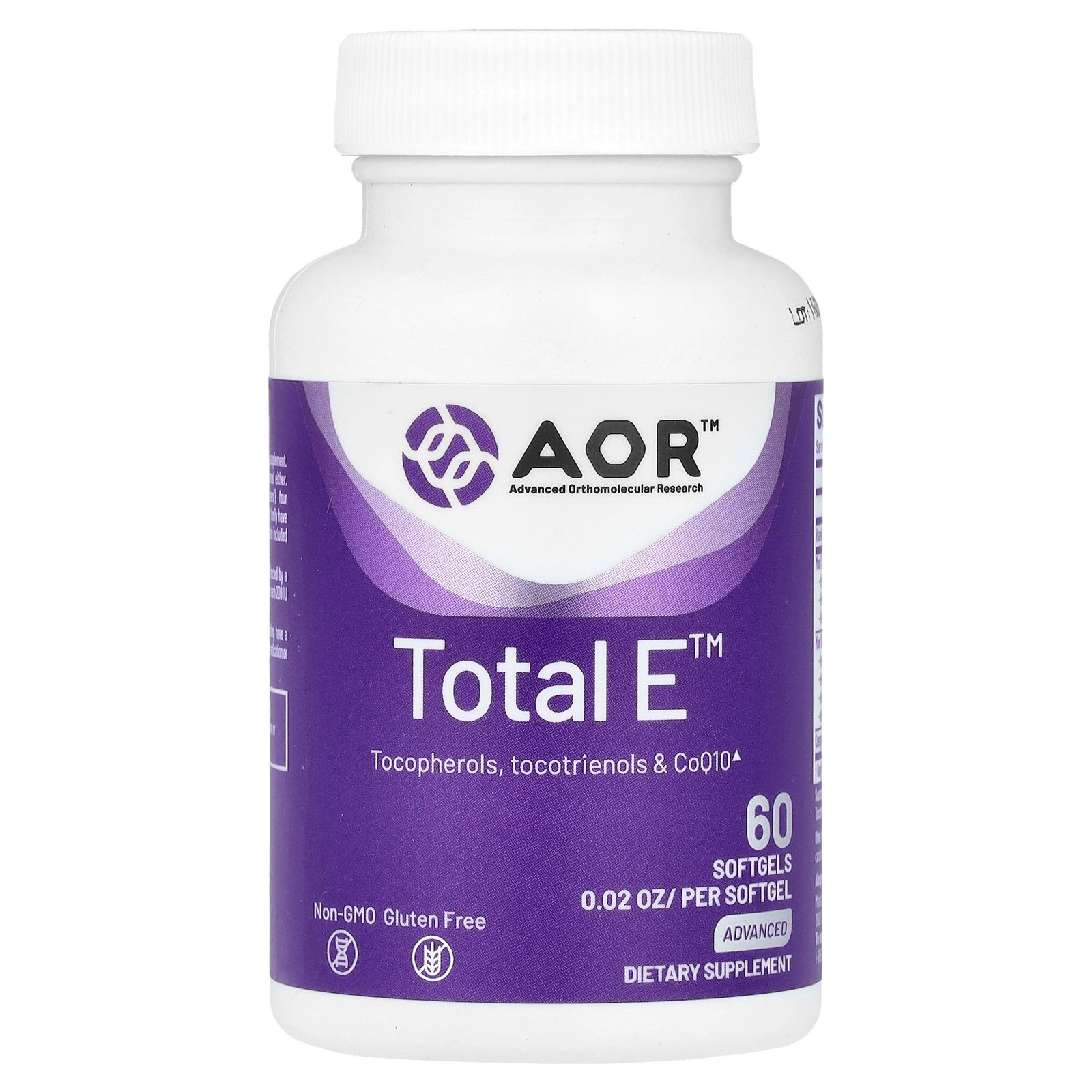 AOR トータルE 【 iHerb アイハーブ 公式 】 アドバンスト オルトモレキュラー リサーチ Total E ビタミンE トコフェロール トコトリエノール CoQ10 Advanced Orthomolecular Research サプリ ソフトジェル 60粒