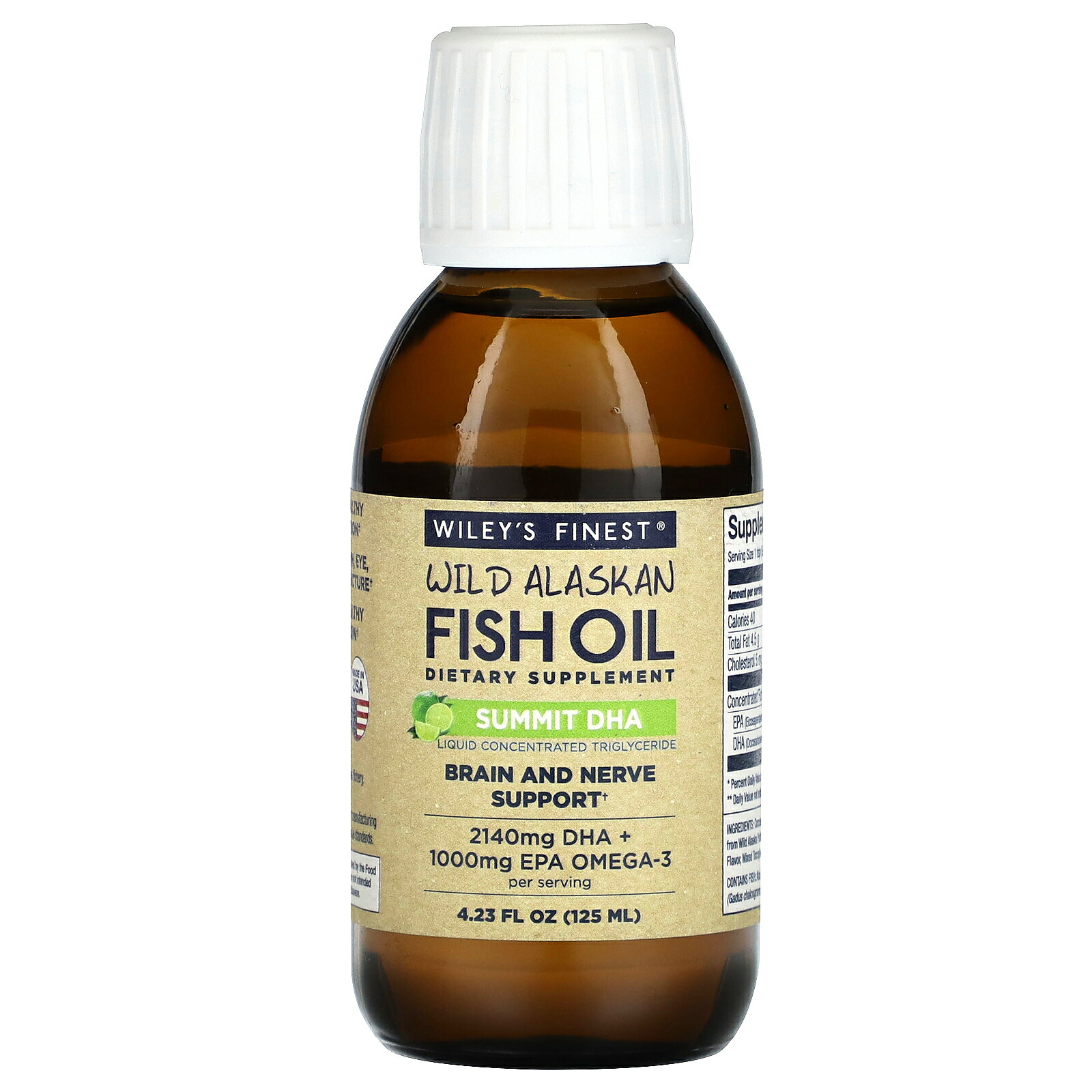 【POINT20倍★7/4 20:00〜7/11 1:59】Wiley's Finest フィッシュオイル サミット DHA 【 iHerb アイハーブ 公式 】 ワイリーズファイネスト ワイルド アラスカン アラスカ産 天然 EPA オメガ3 脂肪酸 サプリ リキッド 液体 天然ライム味 125ml画像