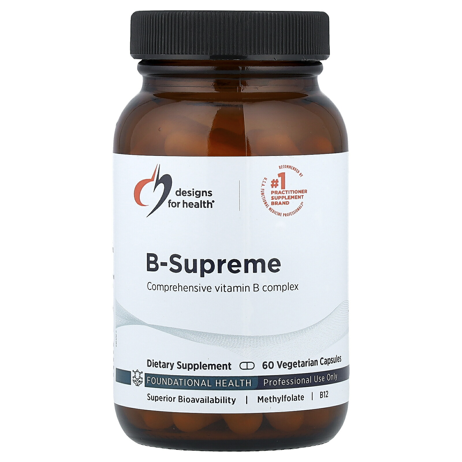 【15%OFFクーポン★4/14 20:00~4/20 23:59】Designs For Health B-スプリーム 【 iHerb アイハーブ 公式 】 デザインズフォーヘルス ビタミンB群 ビタミンB ビタミン B B1 B2 B3 B6 B12 葉酸 ビオチン パントテン酸 サプリ ベジカプセル 60粒