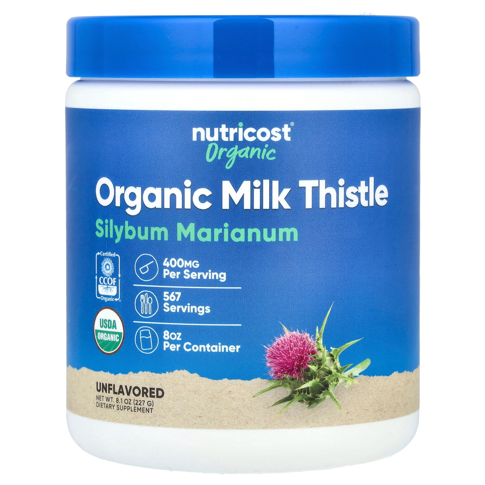 【15%OFFクーポン★4/14 20:00~4/20 23:59】Nutricost オオアザミ オーガニック 【 iHerb アイハーブ 公式 】 ニュートリコスト 有機 ミルクシスル 種子 エキス シリマリン フラボノイド サプリ アンフレーバード プレーン パウダー 粉末 無香料 227g
