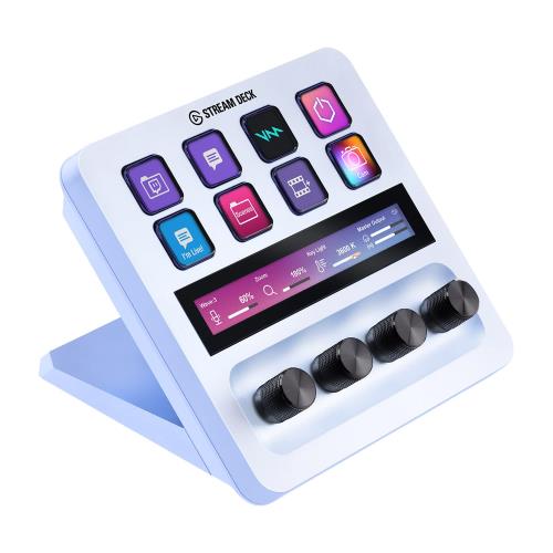Elgato Stream Deck + White, オーディオミキサー, コンテンツクリエイターの悧巧のライブ仕立て上げると制作室制御装置, ストリーミング, 送達, ゲーミング, Mac/パソコン相応う