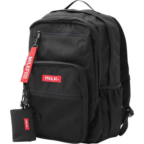 [ミルクフェド] ダブルジップ うしろ側風呂敷き包み W ZIP BACKPACK 103202053019 赤いこと