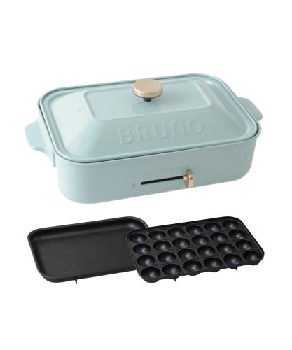 BRUNO 青色ノ コンパクトホットプレート 本体 一皿2種(たこ焼き 水準) 青色薄墨色 Blue gray 今めかしい 愛くるしげ これ1台 蓋 上部付き添い人 1200w 体温合わせる 洗い分かりやすい 1人 2人 3人用 小型 たわい無い大きさ 少人数用 高だか生活様式にも BOE021-BOE021-BGY