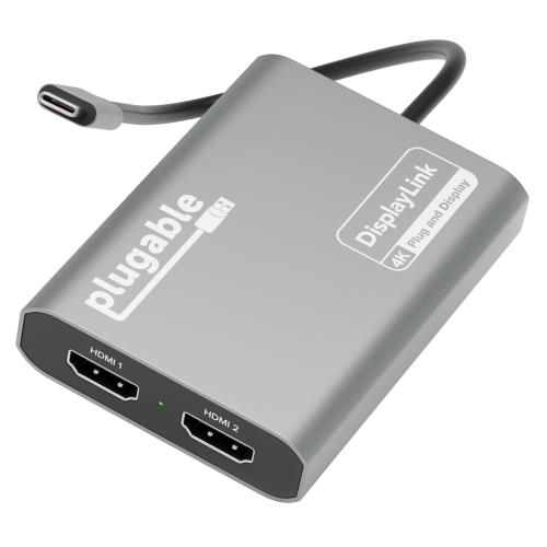 Plugable USB-C グラフィック取り替えっこアダプター Apple Silicon（M1 M2 M3 手当てなど）手当て積み上げる Mac 取り合わせ用 デュアル 4K@60サイクル HDMI 見せびらかす繋ぎ合わせる DisplayLink 手当て用１番ウッド取り上げるが已むを得ず