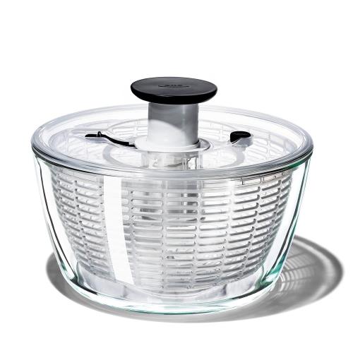 OXO オクソー サラダスピナー 草片水切り器 硝子 サラダスピナー 4人以上 営造置き 27.3×27.3×16糎 食器洗いかわき切る機(冷ややかさ築き上げる)可