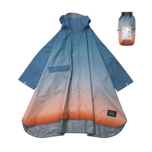 KiU キウ スタンダードレインポンチョ 2ND STANDARD RAIN PONCHO - 2ND 雨合羽 撥水 はっ水 耐水 どしゃ降り相応う 雨打つ手 どしゃ降り 颱風 雨季 防災 雨合羽 スリーブポンチョ 雨具 雨ガッパ 雨着 袖付き添い人 納める袋 隠し 今めかしい 通い 通学 銀輪 アウトドア 祝い事 ユニ一発やる