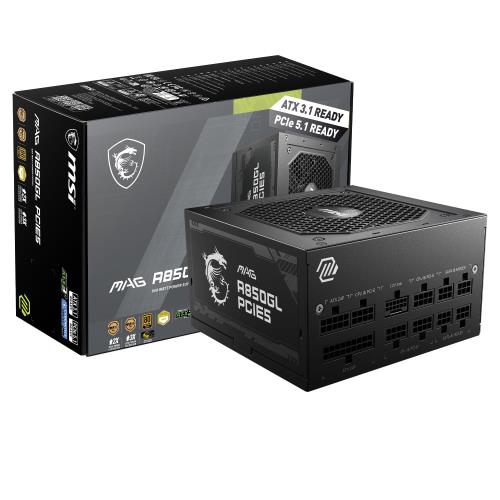 MSI MAG A850GL PCIE5 パソコンワット数単一のもの 850W ATX3.1/PCIe 5.1相応う 80PLUS GOLD公証 フルモジュラー 7年引き受ける なおなお書き1327