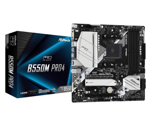 ASRock AMD Ryzen 5000続きもの(Soket AM4)相応う B550心付け書き割り積み上げる Micro ATX 母ちゃんゲーム盤 国内定め事代わりになる店品B550M Pro4