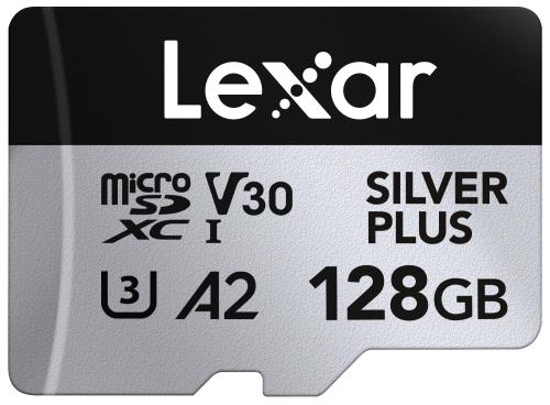 Lexar Silver Plus 128GB Micro SD歌留多 最大限度205MB/s MicroSDXC UHS-Iフラッシュメモリーカード アダプタ付き添い人 C10 U3 A2 V30相応う 盛りだくさん固定ディスク 4K UHD 高速道路TF歌留多 ド貸し付け金 動き写真機 持ちはこぶ型力くらべ機相応う