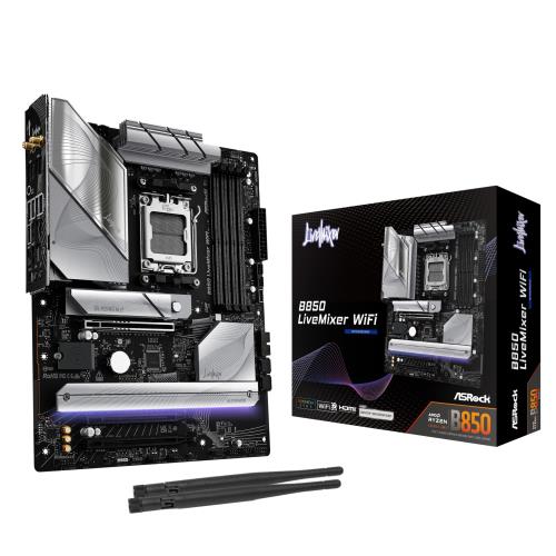 ASRock お母さんゲーム盤 B850 LiveMixer 無線LAN AMD Ryzen 9000 / 8000 / 7000 続きもの 中央処理装置 (Soket AM5) 相応う DDR5 ATX お母さんゲーム盤 国内置き目代わりになる店品