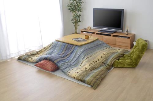 イケヒコ こたつ掛けふとん用覆いかぶせる 大判矩形 ラディ 約215×325 緑であること 洗える #5190879