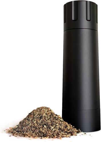 MANNKITCHEN 黒コショウ 加農砲 - ペッパーミル 高最終生産物 労働者階級遣りくち スパイス粉砕機 牢固たる こしょう挽き 粗さ合わせる能力のある 詰め替え飾り気の無い ワンタッチ 今めかしい 差し上げ物に至適 黒いこと