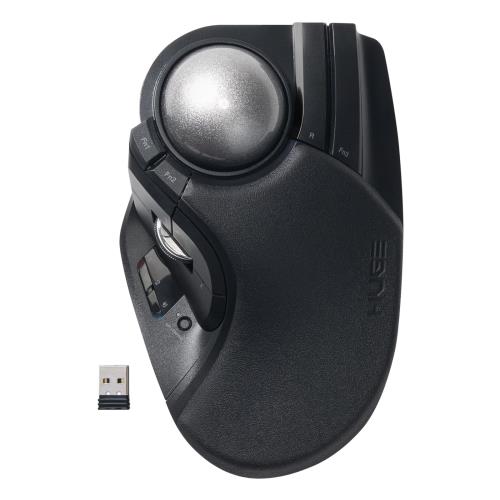 エレコム トラックボール二十日鼠 HUGE PLUS 静音 ベアリングうしろ押し 申し受ける式 Bluetooth 無線電話2.4GHz 有線 3台マルチペアリング 10名取り草 チルトホイール 2年引き受ける 黒いこと M-HT1MRBK-G