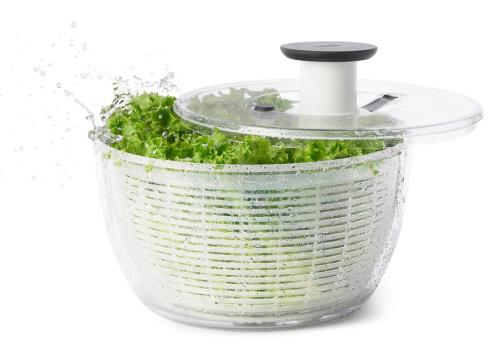 OXO オクソー サラダスピナー 蔬菜水切り器 大 丸型 4人以上 営造置き 27×27×15.5糎 食器洗いかわき切る機(冷ややかさとり備える)可
