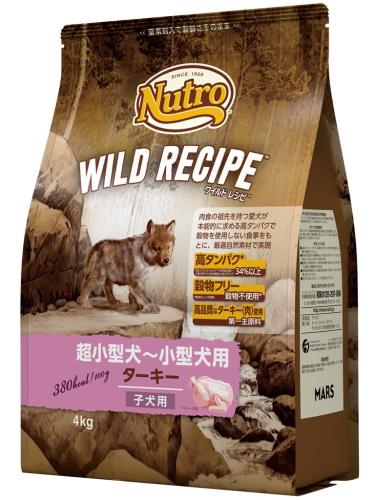 Nutro ワイルドレシピ 子犬用 グレインフリー 超小型犬~小型犬用 ターキー 4kg ドライフード 小粒 総合栄養食 子いぬ用 パピー 仔犬用 ドッグフード 犬 穀物フリー 香料・着色料 無添加 ニュートロ