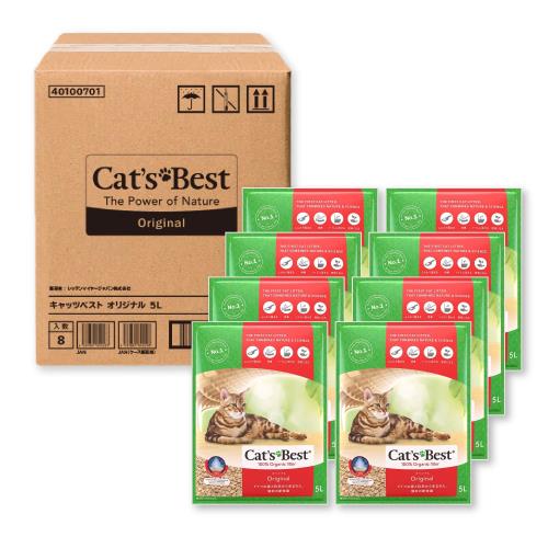 Cat\u0027s Best キャッツより良い 目あたらしい 5L × 8袋 猫砂 5L×8袋 (入れもの売りわたす)
