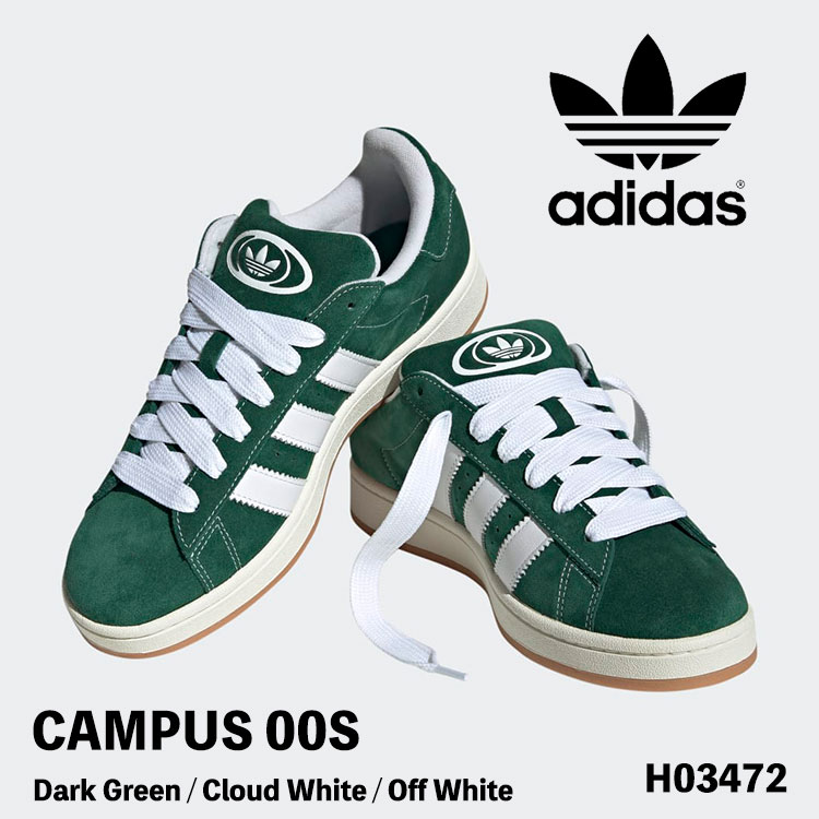 アディダス オリジナルス スニーカー adidas Originals スニーカー Campus 00s I H03472 Dark Green / Cloud White / Off White 校庭00s うす暗い緑であること クラウドホワイト 象牙色 シューズ メンズ レディース 成人男性用 成人女性用【中古】未当て嵌める品