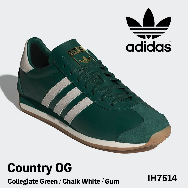アディダス オリジナルス スニーカー adidas Originals スニーカー COUNTRY OG カントリーOG IH7514 Collegiate Green / Chalk White / Gum カレッジ グリーン チョーク ホワイト ガム シューズ 【中古】未使用品｜イイコレ！ 11,683円