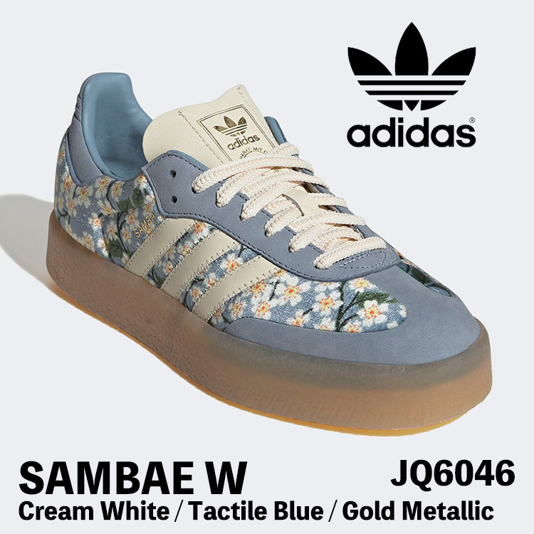 アディダス スニーカー レディース 厚底 adidas originals Sambae × リバティ・ロンドン サンベイ レディース Cream White / Tactile Blue / Gold Metallic クリーム ホワイト ブルー JQ6046 シューズ【中古】未使用品