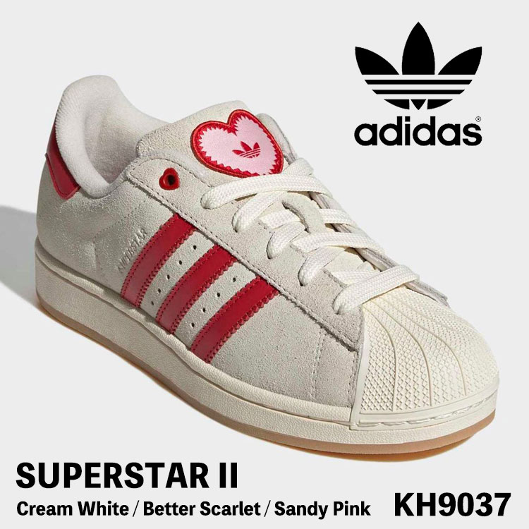 アディダス オリジナルス スニーカー adidas Originals スニーカー スーパースター2 / SUPERSTAR II KH9037 Cream White / Better Scarlet / Sandy Pink クリーム ホワイト ベタースカーレット サンディ ピンク シューズ【中古】未使用品｜イイコレ！