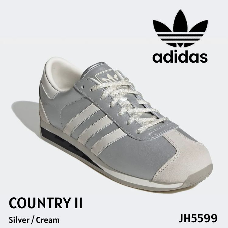 アディダス スニーカー adidas スニーカー カントリー II / Country II Silver / Cream しろがね色 皮膚軟化剤 JH5599 シューズ【中古】未当て嵌める品