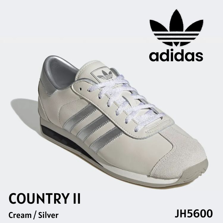 アディダス スニーカー adidas スニーカー カントリー II / Country II Cream / Silver 皮膚軟化剤 しろがね色 JH5600 シューズ【中古】未当て嵌める品