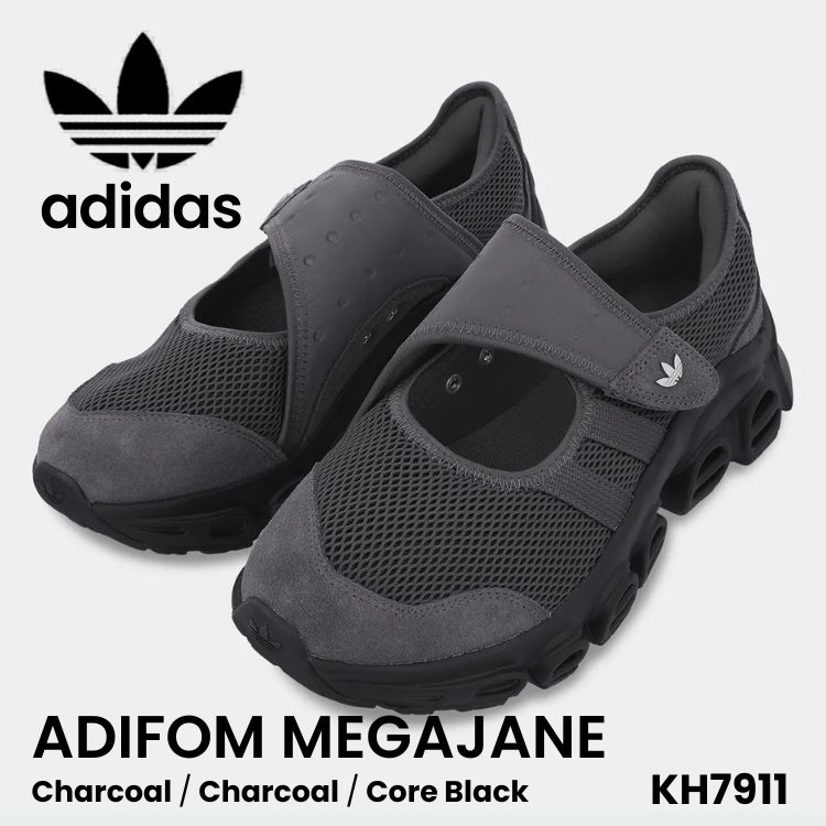 アディダス サンダル adidas サンダル レディース Adifom Megajane アディフォームメガジェーン  Charcoal / Charcoal / Core Black 暗灰色 中核グループ黒いこと KH7911 シューズ【中古】未当てはめる品