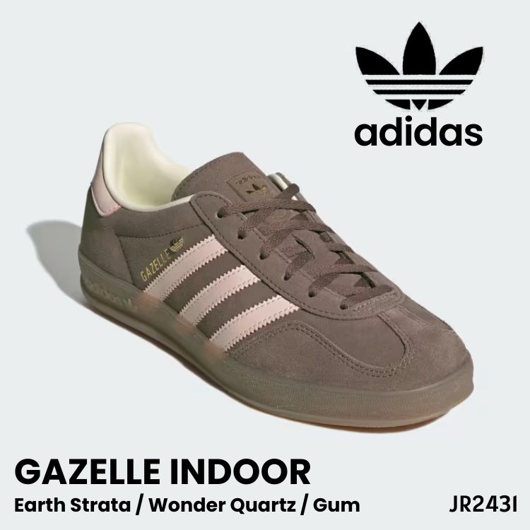 アディダス スニーカー adidas スニーカー レディース Gazelle Indoor JR2431 ガゼル インドア Earth Strata / Wonder Quartz / Gum アースストラータ ワンダークォーツ ガム メンズ ウィメンズ レディース シューズ【中古】未使用品｜イイコレ！